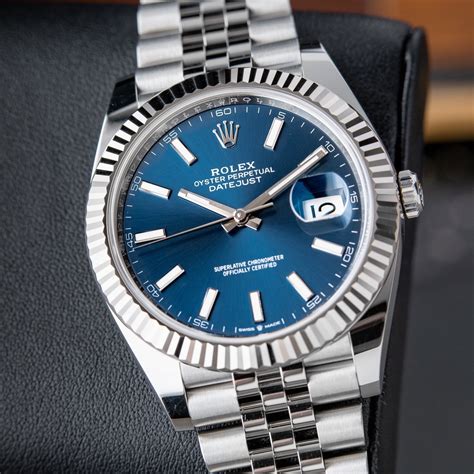 rolex datejust 41 blue jubilee smooth bezel|Datejust 41 blue motif.